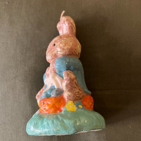 Vtg Easter Rabbit WAX CANDLES Set of 3 Unburned Decorative Novelty Bunny Candles - Picture 3 of 15
